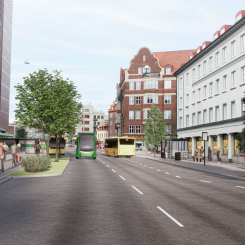 Visionsbild över Sallerupsvägen i Malmö. Bild: Norconsult