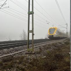 Passerande tåg i Jonsered. Foto Norconsult