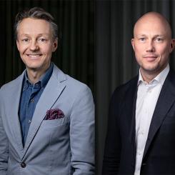Fredrik Almén, koncernchef på Nordlo och Patrice Jabet, partner på FSN Capital Partners.