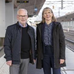 Gusten Granström, Vd, Norrbotniabanan AB och Elisabeth Sinclair, Projektledare, Norrbotniabanegruppen. Foto: Patrick Degerman