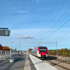 Järnvägstrafik i Sundsvall. Foto: Trafikverket