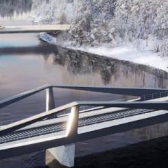Entreprenör är klar och nu sker förberedelserna inför byggstart av den nya bron. Bild: Trafikverket