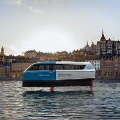 Så här kommer SL:s bärplansfärja att se ut när den sätts i trafik hösten 2024. Foto: SL