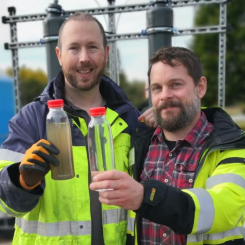 Ett BioMedia-filter har kapacitet att filtrera cirka 1 000 liter vatten från PFAS på 15 minuter. Foto: Swedish Hydro Solutions