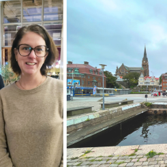 Mikael Niklasson, Projektledare innovativa Energitjänster, hos LEVA i Lysekil och Ellinor Jensen, Hamnchef i Lysekils Kommun. Foto: Innovatum Science Park