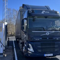 Publika laddstationen för tung fordonsladdning på Gruvgatan i Skövde. Foto: Skövde energi