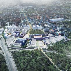 Flygvy över Norra Hagastaden i Solna, norr om Stockholm. Bild: Ramboll