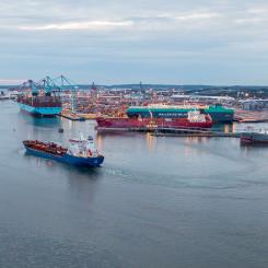 Digitaliserad anlöpsprocess minskar CO2-utsläpp med 6000 ton i Göteborgs Hamn. Bild: Göteborgs Hamn AB.