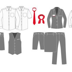 Bild på alla olika delar av uniformen. Foto: Jönköpings länstrafiken
