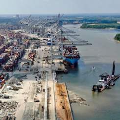 Georgia Ports Authority transporterade en rekordstor mängd på 528 300 tjugofotsenheter i jul Foto: Konecranes
