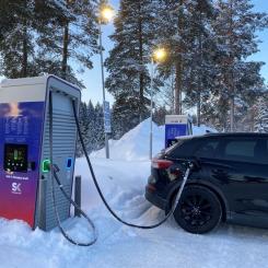 Elbilsladdning Fotograf: Skellefteå Kraft