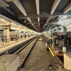 Järnvägsarbete vid Stockholm Central. Flera planerade arbeten påverkar tågtrafiken i sommar. Foto: Stina Wickenberg
