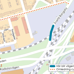 Arbetsområdet på Svartå Bangata i Örebro. Bild: Örebro kommun