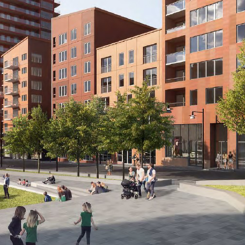 Arbetet omfattar spontning, sprängningsarbete, ledningsarbete, anläggning av betongmurar, plantering av träd, buskar samt grönytor. Bild: Svevia