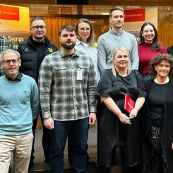 Delegation från Ukrainian Railways och Trafikverket, från översta raden: Taras Likunov, Kostiantyn Doda, Ganna Gorchak, Oleksandr Rudiak, Kseniia Vasianovych, Polad Khalilov, Petter Åsman, Erik Froste, Yevhen Medianyk, Anna Ericsson, Maria Krafft, Patrik Guné. Foto: Trafikverket