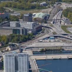 Värtan från ovan. Foto: Trafikverket