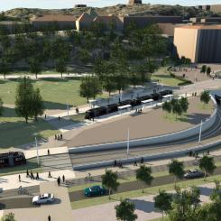Visionsbild av Linneplatsen. Bild: Göteborgs stad